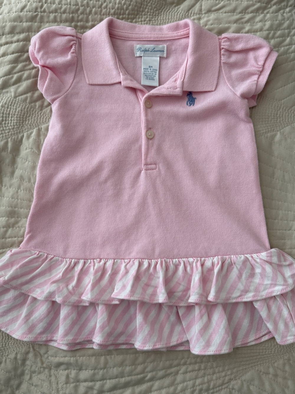 Ralph Lauren Pink Polo Dress for Baby Girl